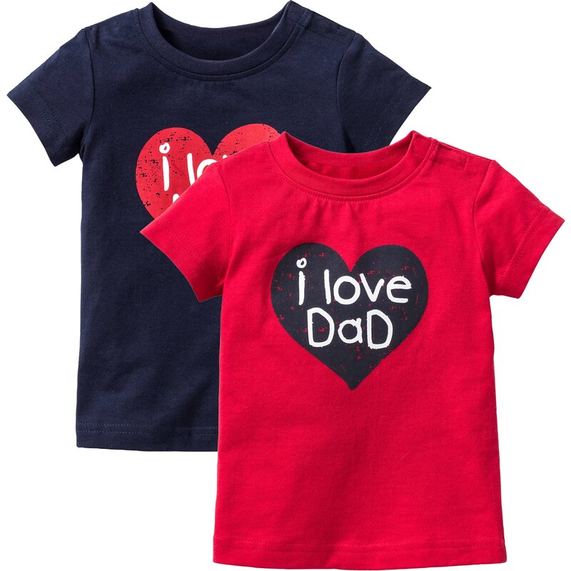 bpc bonprix collection Bonprix - Lot de 2 T-shirts bébé en coton bio rouge manches courtes pour enfant