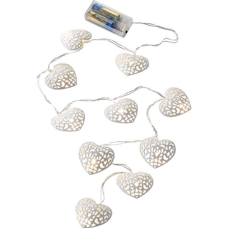 bpc living Bonprix - Guirlande lumineuse LED Cœur (10 cœurs) blanc pour maison