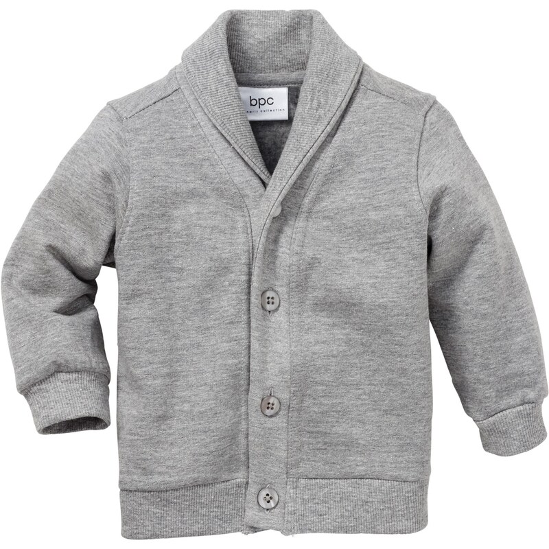bpc bonprix collection Bonprix - Gilet sweat bébé en coton bio gris manches longues pour enfant