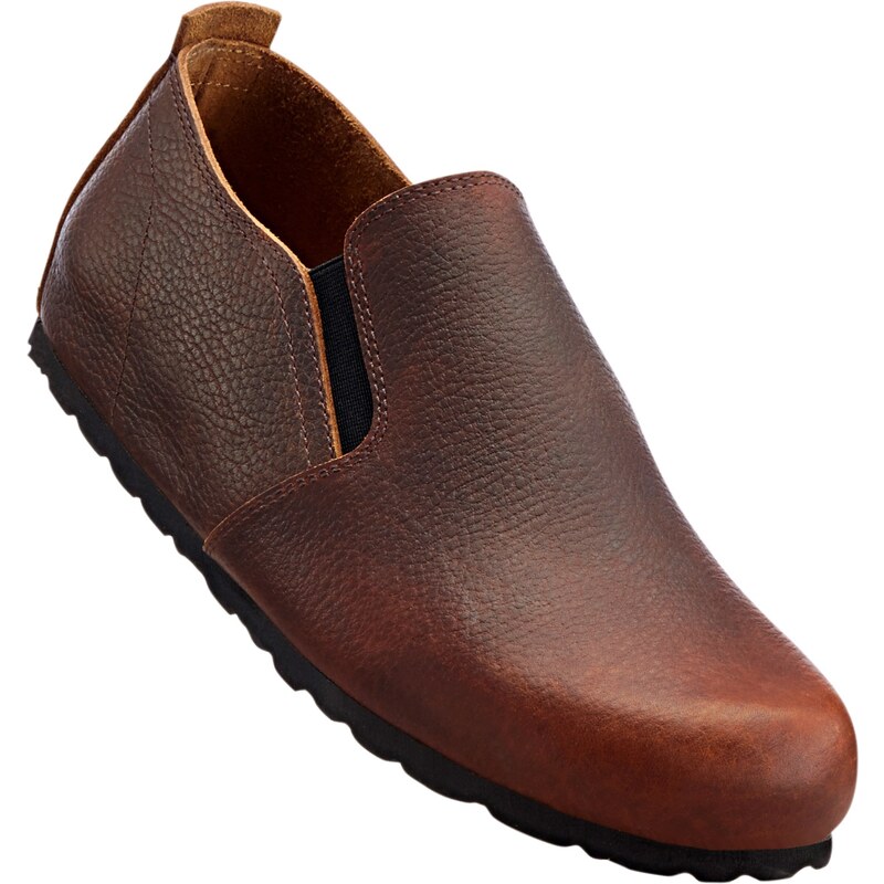 bpc selection Bonprix - Slippers confortables en cuir marron pour homme