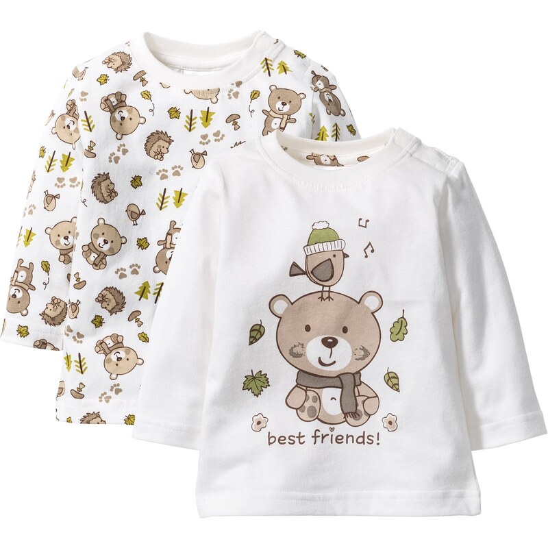 bpc bonprix collection T-shirts bébé à manches longues en coton bio blanc enfant - bonprix