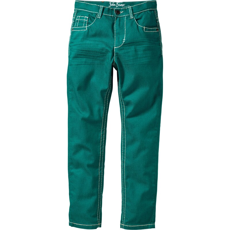 John Baner JEANSWEAR Pantalon slim avec effets froissés vert enfant - bonprix