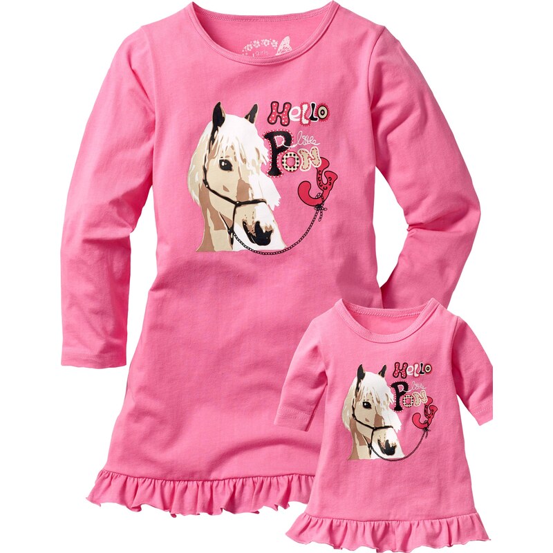 bpc bonprix collection Bonprix - Chemise de nuit + chemise de nuit de poupée (Ens. 2 pces.) rose pour enfant