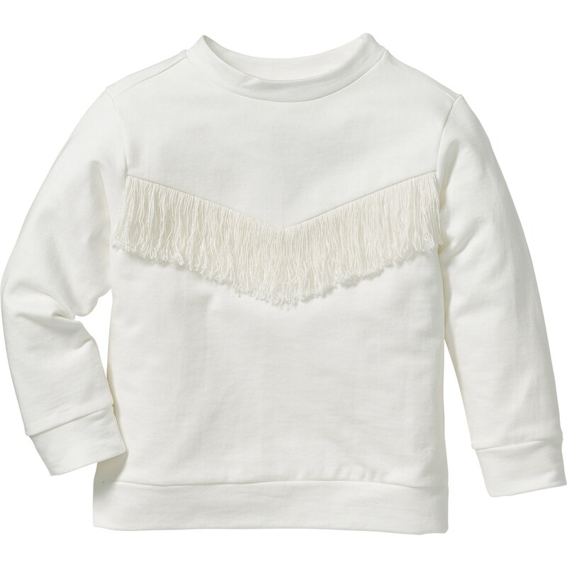 bpc bonprix collection Bonprix - Sweat-shirt à franges blanc manches longues pour enfant