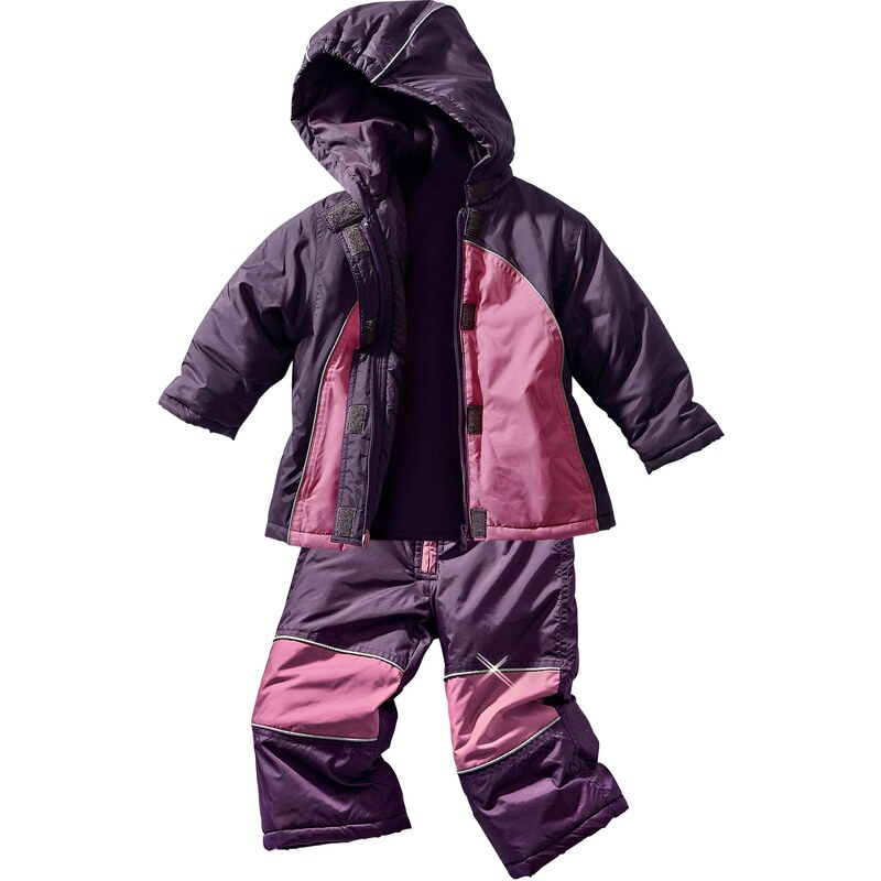 bpc bonprix collection Bonprix - Combinaison de ski (Ens. 2 pces.) violet manches longues pour enfant