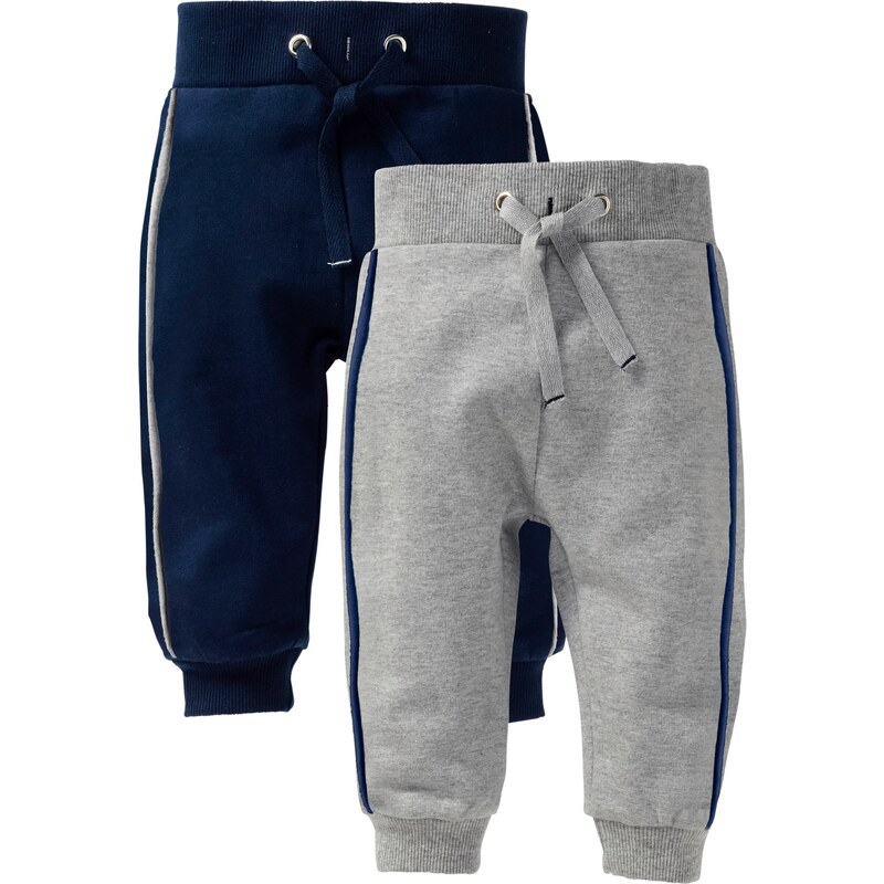 bpc bonprix collection Bonprix - Lot de 2 pantalons sweat bébé en coton bio gris pour enfant