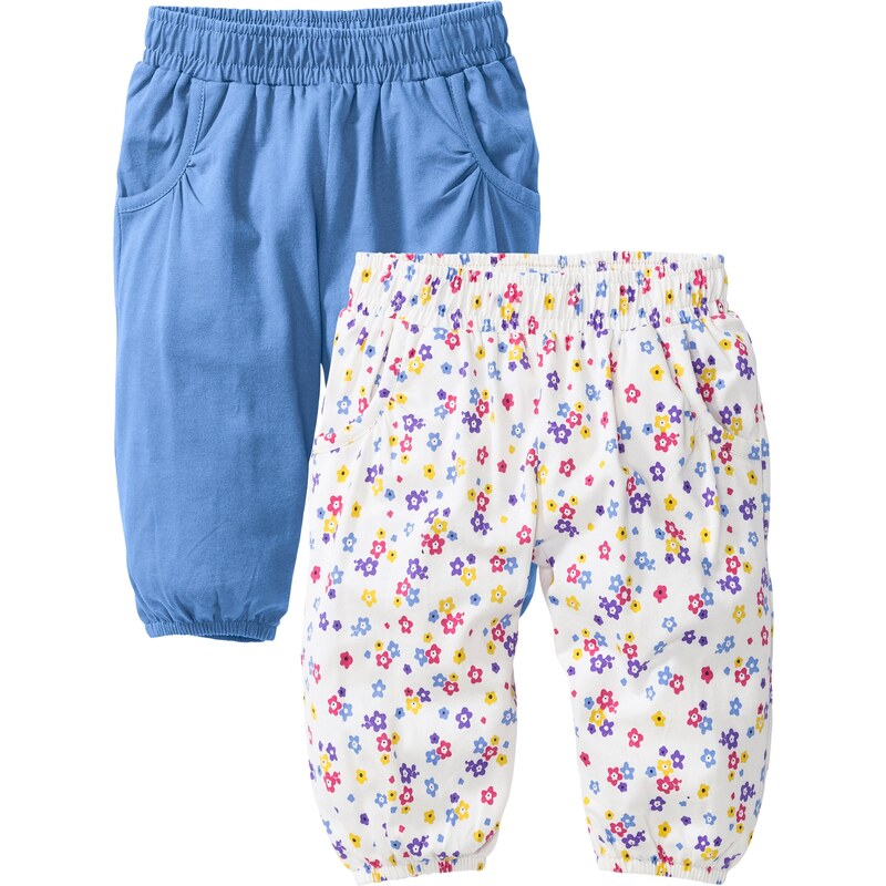 bpc bonprix collection Lot de 2 pantalons sarouel bébé en coton bio bleu enfant - bonprix