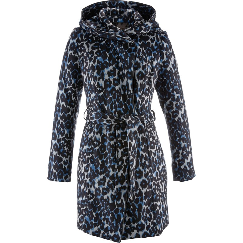 bpc selection Manteau imitation laine imprimé bleu manches longues femme - bonprix