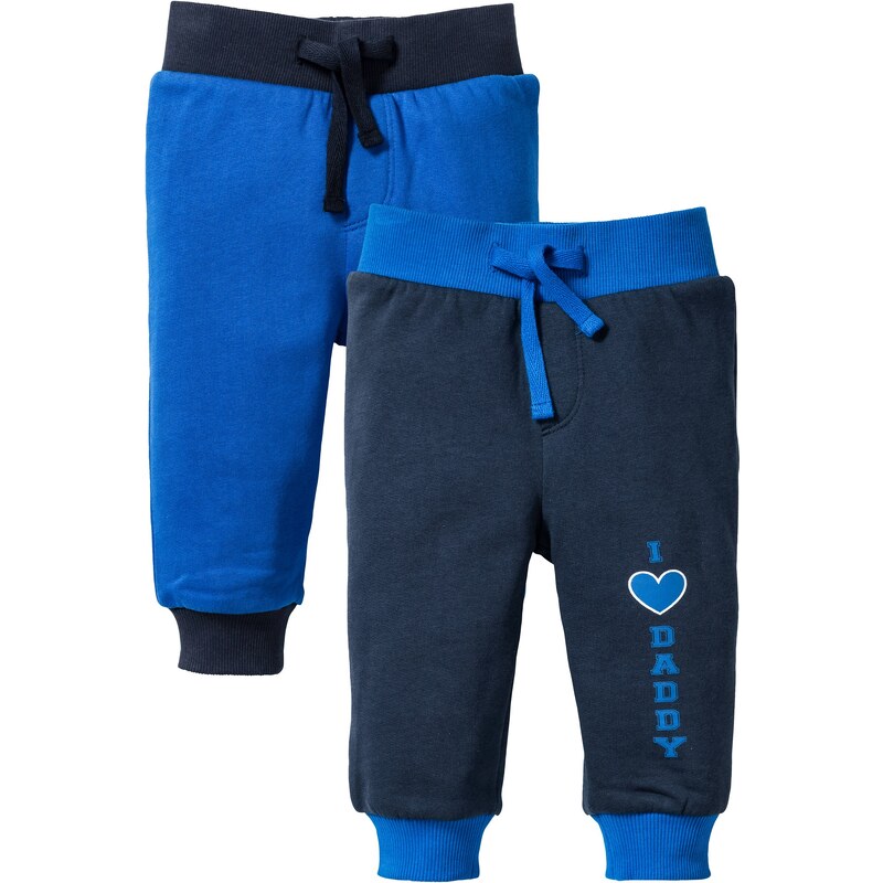 bpc bonprix collection Lot de 2 pantalons sweat bébé coton bio bleu enfant - bonprix