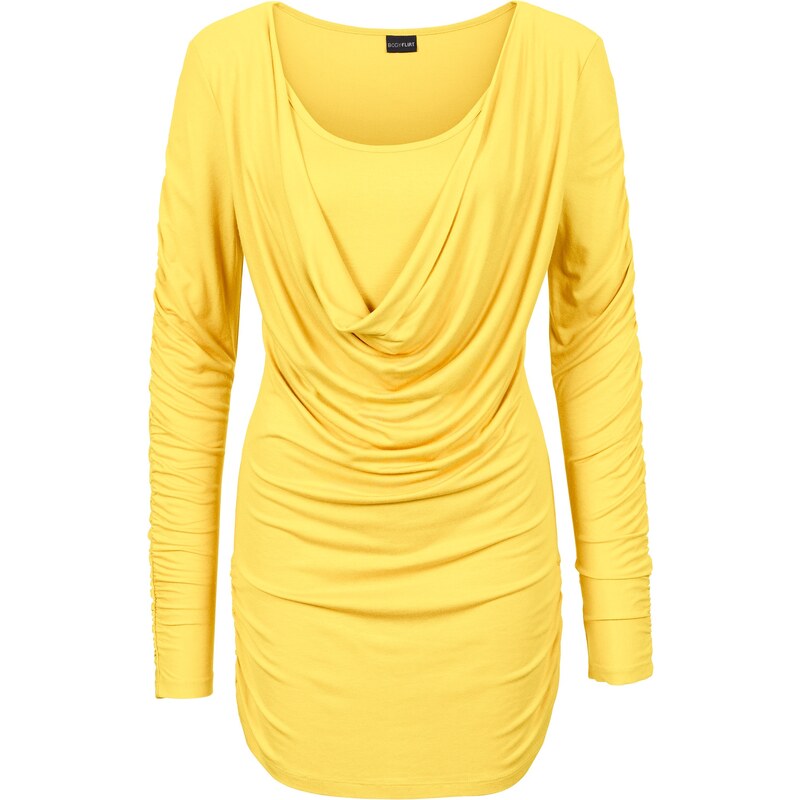 BODYFLIRT Bonprix - T-shirt manches longues jaune pour femme