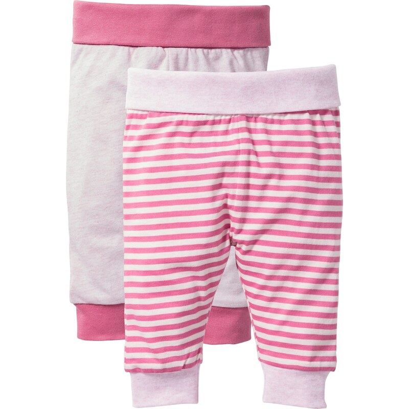 bpc bonprix collection Lot de 2 pantalons bébé en coton bio rose enfant - bonprix