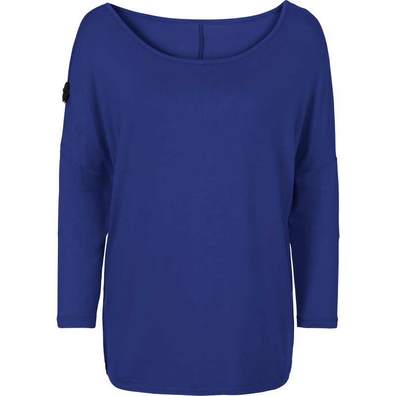 BODYFLIRT Bonprix - T-shirt avec manches chauve-souris bleu pour femme