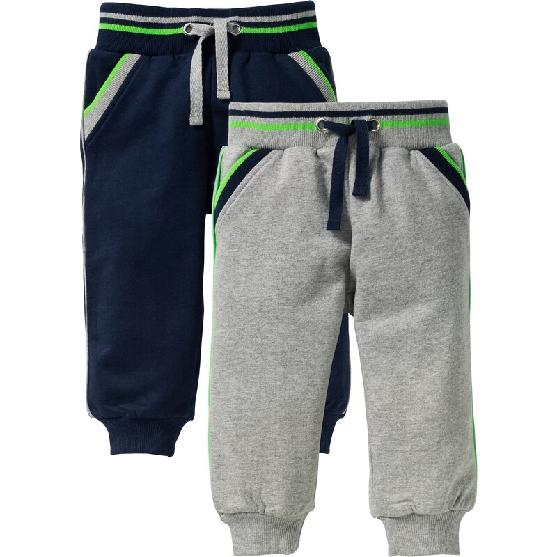 bpc bonprix collection Lot de 2 pantalons sweat bébé en coton bio gris enfant - bonprix