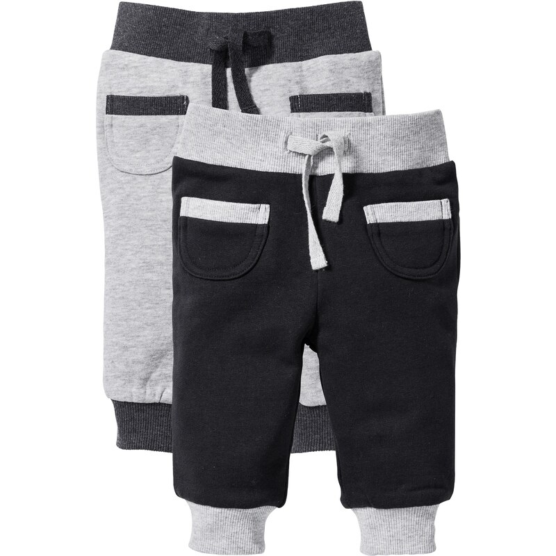 bpc bonprix collection Lot de 2 pantalons sweat bébé coton bio noir enfant - bonprix
