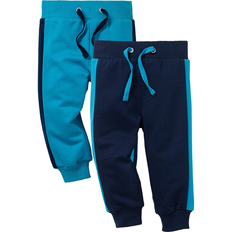 bpc bonprix collection Bonprix - Lot de 2 pantalons sweat bébé en coton bio bleu pour enfant