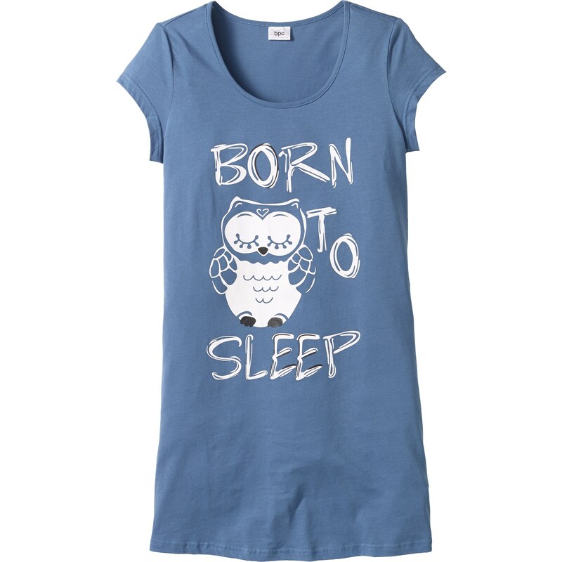 bpc bonprix collection Bonprix - Chemise de nuit bleu manches courtes pour femme