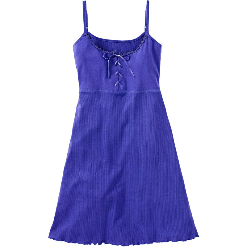 bpc bonprix collection Bonprix - Chemise de nuit bretelles spaghetti bleu sans manches pour femme