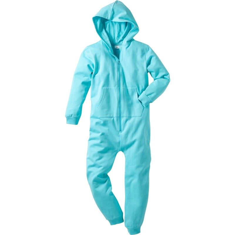 bpc bonprix collection Bonprix - Combinaison sweat à capuche bleu manches longues pour enfant