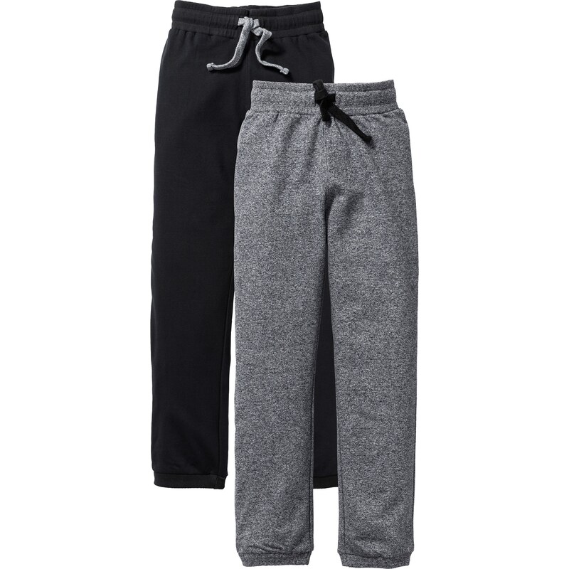 bpc bonprix collection Bonprix - Lot de 2 pantalons sweat noir pour enfant