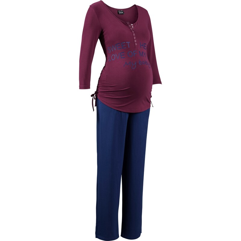 bpc bonprix collection Bonprix - Pyjama d'allaitement violet manches 3/4 pour femme