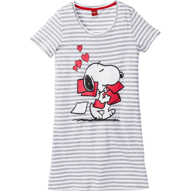 bpc bonprix collection Bonprix - Chemise de nuit Snoopy gris manches courtes pour femme