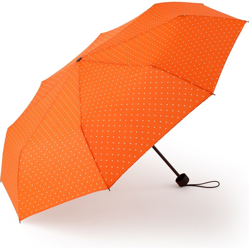 Parapluie Pliant Femme Motif Pois Somewhere, Couleur Orange