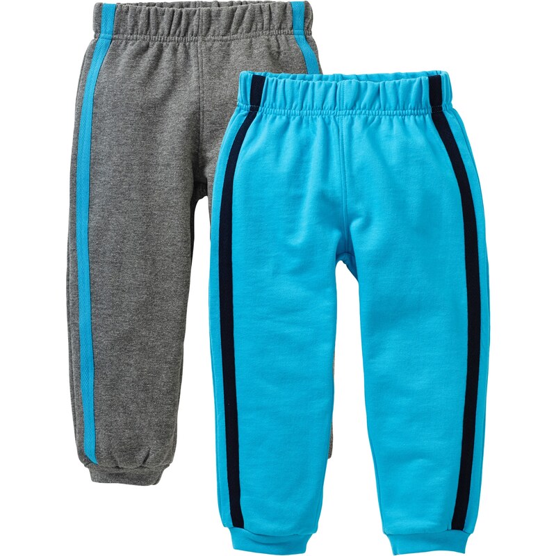 bpc bonprix collection Bonprix - Lot de 2 pantalons matière sweat bleu pour enfant
