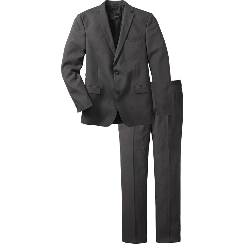 bpc selection Costume 2 pces. Slim Fit gris manches longues homme - bonprix