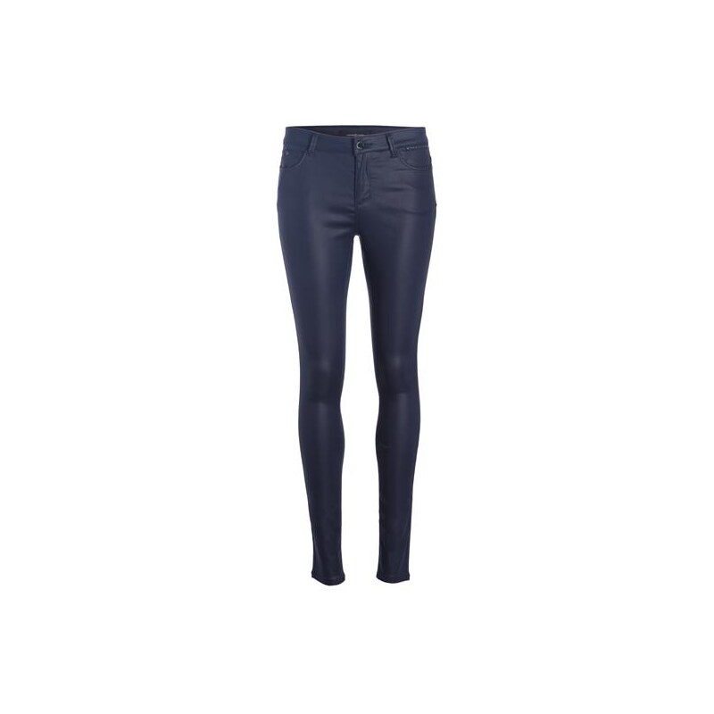 Pantalon skinny enduit uni Bleu Synthetique (polyurethane) - Femme Taille 34 - Cache Cache