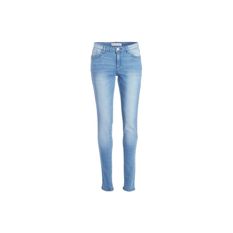 Pantalon slim coloris uni Bleu Coton - Femme Taille 34 - Cache Cache