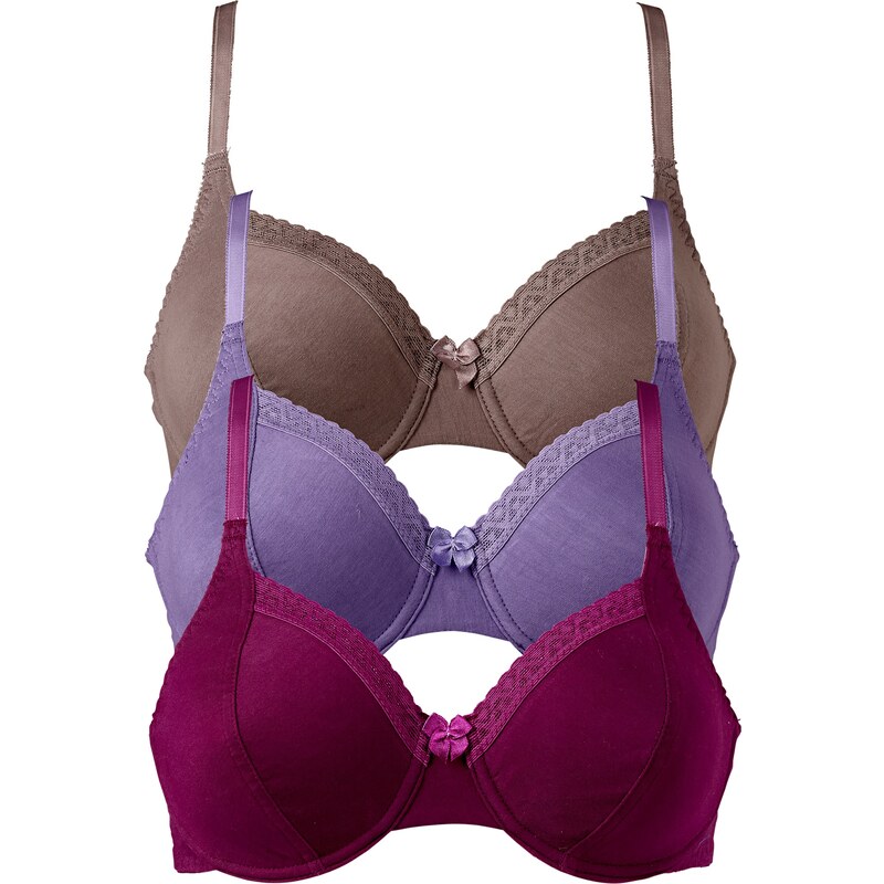 bpc bonprix collection Bonprix - Lot de 3 soutiens-gorge violet pour femme