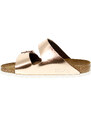 Sandales plates Birkenstock ARIZONA SOFT FOOTBED en cuir platine