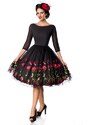 Glara Women's luxury formal dress with embroidery of roses