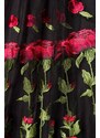 Glara Women's luxury formal dress with embroidery of roses