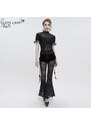 Pantalon pour femmes DEVIL FASHION - Gothic Drawstring Mesh Splice Flared - EPT012