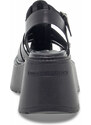 Chaussures compensées Windsor Smith CRUSH BLACK LEATHER en cuir noir