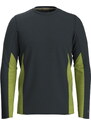 Smartwool M Merino Sport Long Sleeve Crew Charcoal chiné-citron foncé T-shirt d'extérieur à manches longues pour hommes