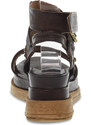 Chaussures compensées A.S.98 FUSBET DOPPIO FONDO en cuir brun foncé