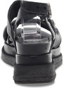 Chaussures compensées A.S.98 FUSBET DOPPIO FONDO en cuir noir