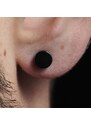 Lucleon Clou d'oreille style ''faux écarteur'' en acier inoxydable noir de 6 mm