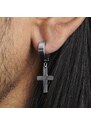 Lucleon Boucle d'oreille avec croix argentée