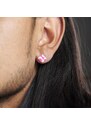 Lucleon Boucles d'oreilles argentées à zircone rose de 8 mm