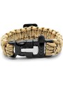 Tailor Toki Bracelet Paracord couleur sable avec design de boussole, sifflet et allume-feu