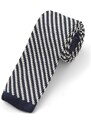 Tailor Toki Cravate tricotée bleu & blanc à rayures