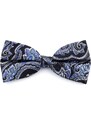Tailor Toki Noeud papillon prénoué en soie bleue à motif baroque