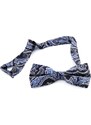 Tailor Toki Noeud papillon prénoué en soie bleue à motif baroque
