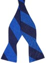 Trendhim Noeud papillon en soie à rayures bleu royal et bleu marine