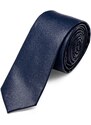 Trendhim Cravate étroite en similicuir bleu marine