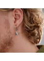 Lucleon Boucle d'oreille en titane argenté avec pendentif étoile