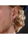 Lucleon Boucle d'oreille en acier argenté avec pendentif triangle